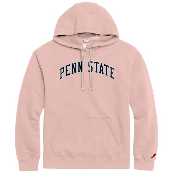 pink hooded sweatshirt with arched Penn State
